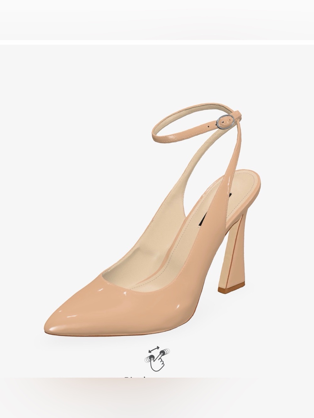 Nine West Patent Nude Slingback Pump with Ankle Strap